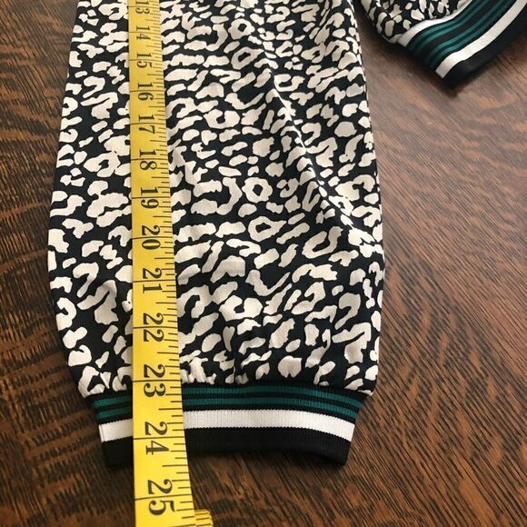 NEW Kori America Silky Black and White Animal Print Bomber Style Jacket NWT - Picture 14 of 15